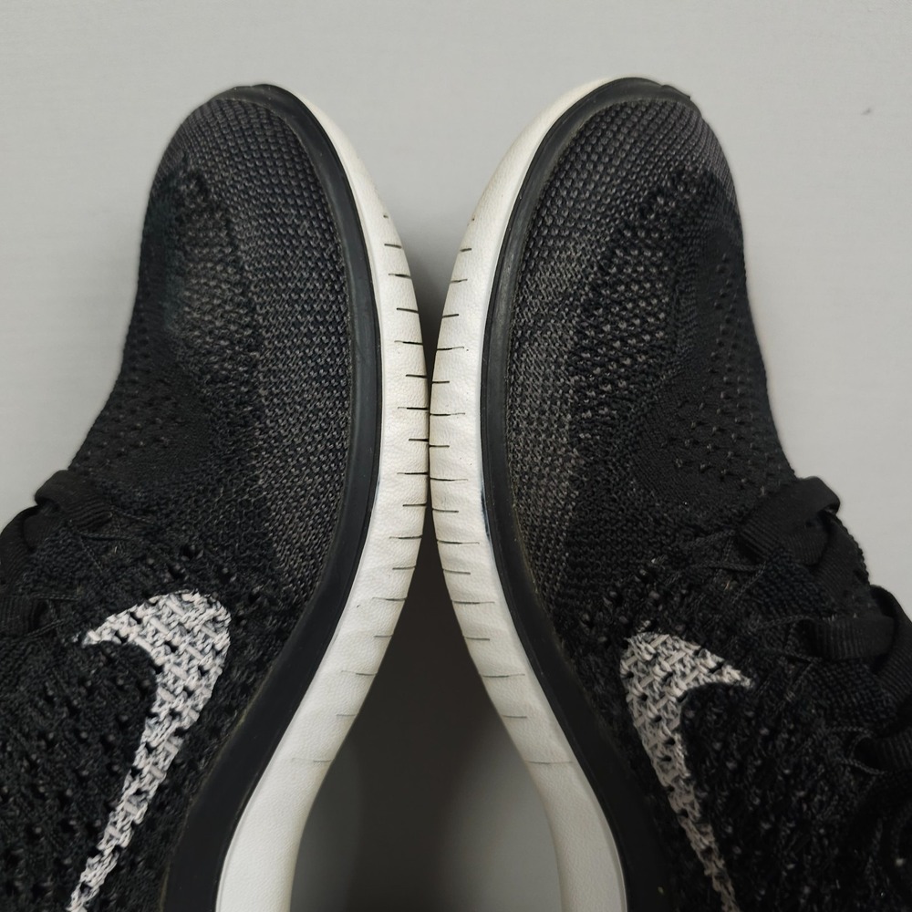 Nike Free RN Flyknit Shoes Women Size 7.5 Black Vast Grey Knit 2018 Running - Picture 10 of 16